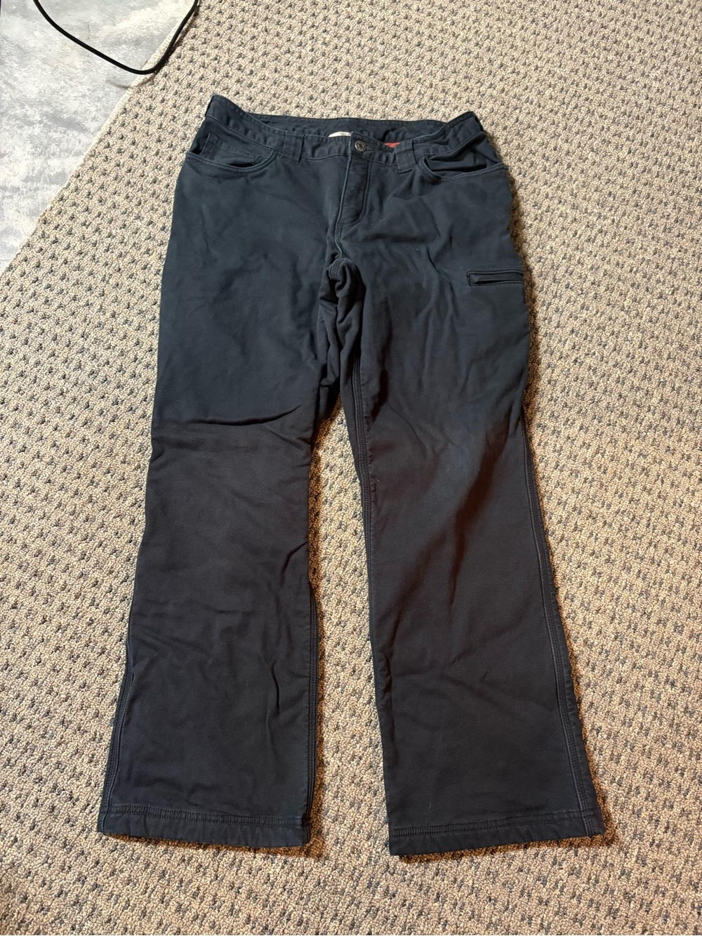Duluth Trading Co Black Women's Straight-Leg fleece lined jeans